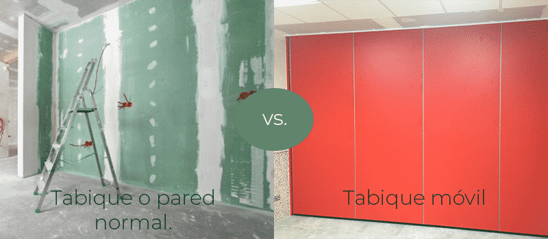 Pared normal vs Tabique móvil - Qué es un tabique móvil - Vimetra.com